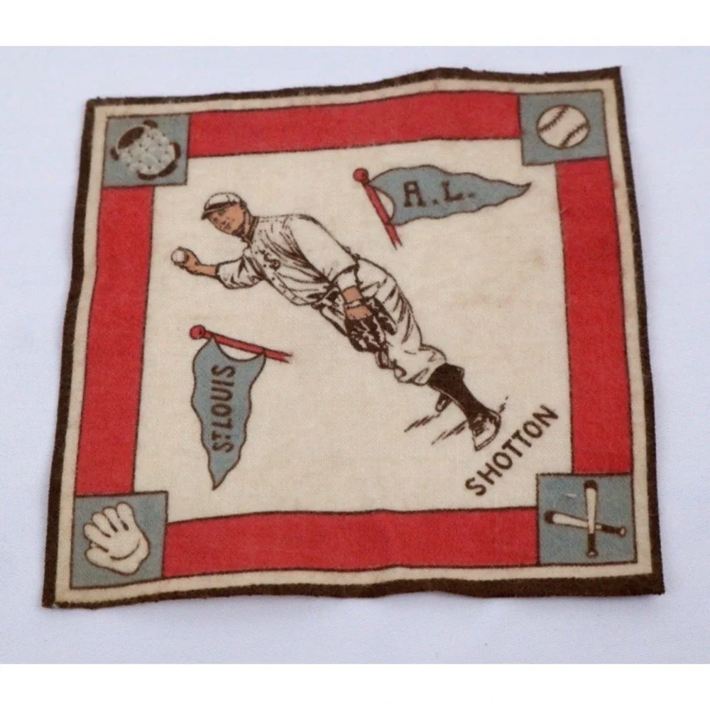 1914 Baseball Players Felt B18 Series Saint‎ Louis Browns BURT SHOTTON White/Red